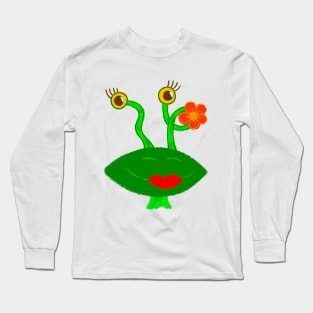 Funny Frog flower Long Sleeve T-Shirt